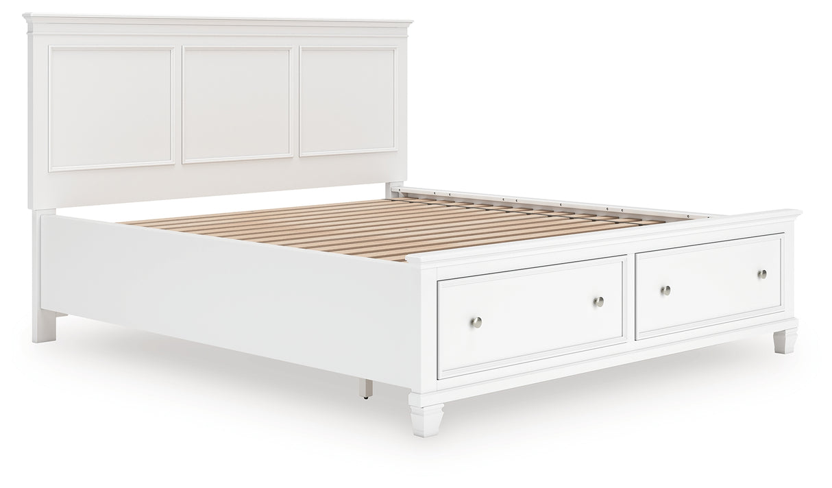 Mega Furniture - Ashley Furniture - Fortman Bedroom - California King Panel Storage Bed / White - B680B23