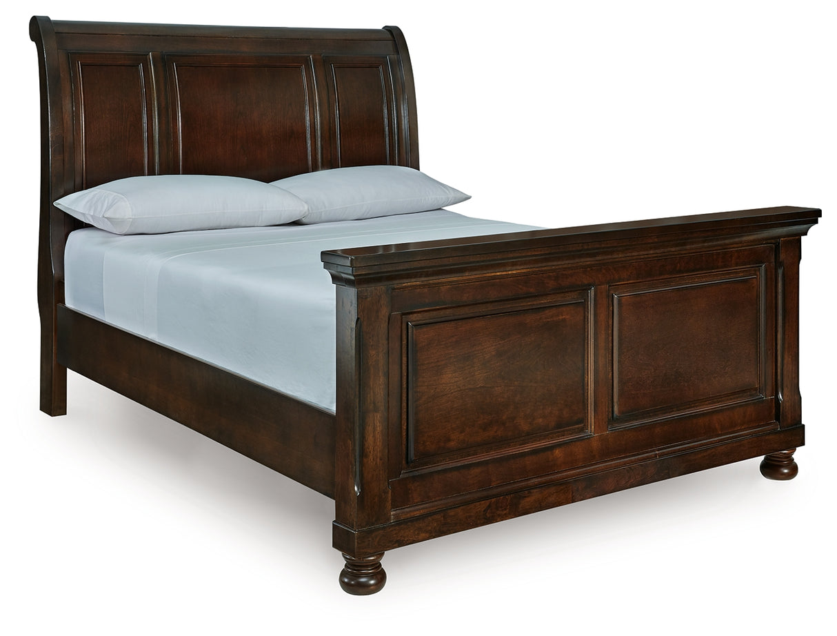 Mega Furniture - Ashley Furniture - Porter Bedroom - Queen Sleigh Bed / Rustic Brown - B697B48