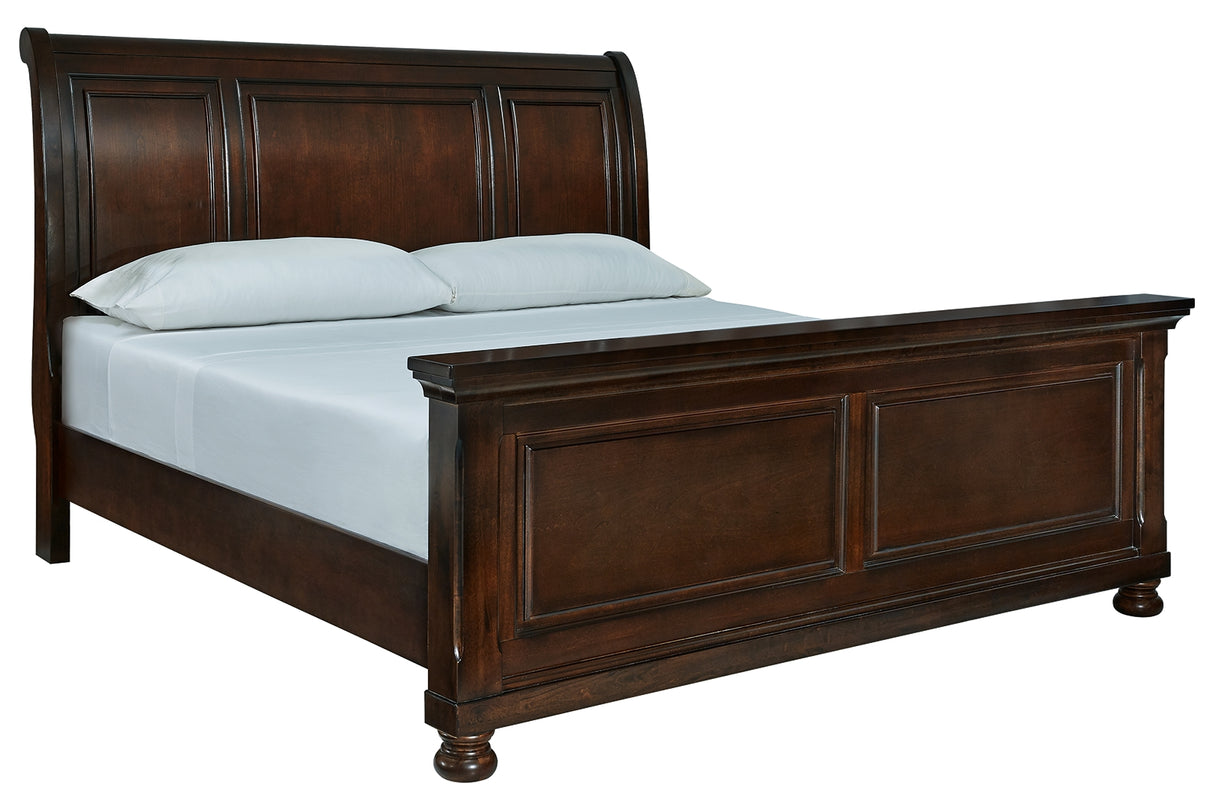 Mega Furniture - Ashley Furniture - Porter Bedroom - California King Sleigh Bed / Rustic Brown - B697B50