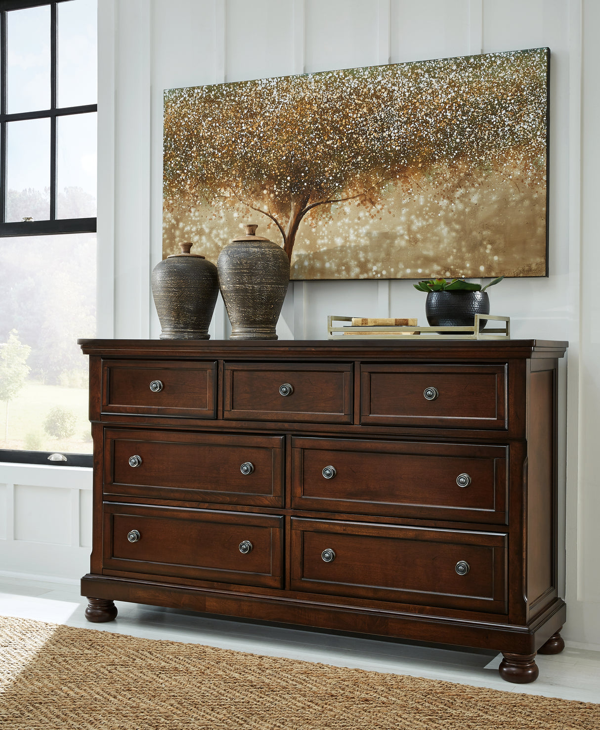 Mega Furniture - Ashley Furniture - Porter Bedroom - Dresser / Rustic Brown - B697-31