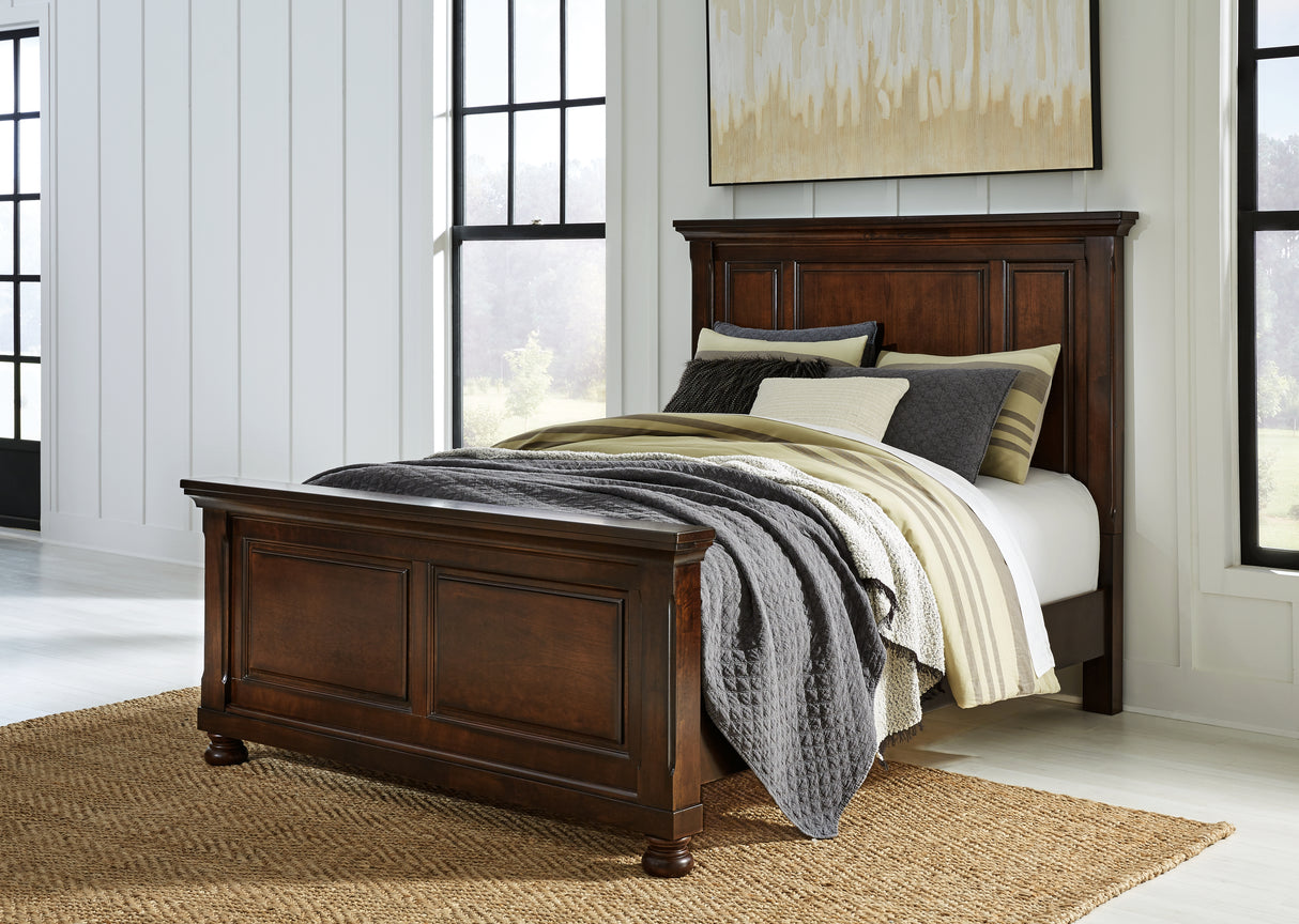 Mega Furniture - Ashley Furniture - Porter Bedroom - Queen Panel Bed / Rustic Brown - B697B2