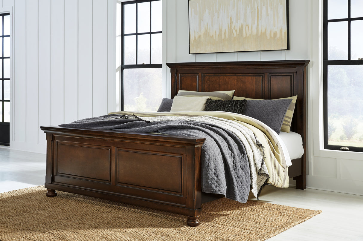 Mega Furniture - Ashley Furniture - Porter Bedroom - California King Panel Bed / Rustic Brown - B697B12