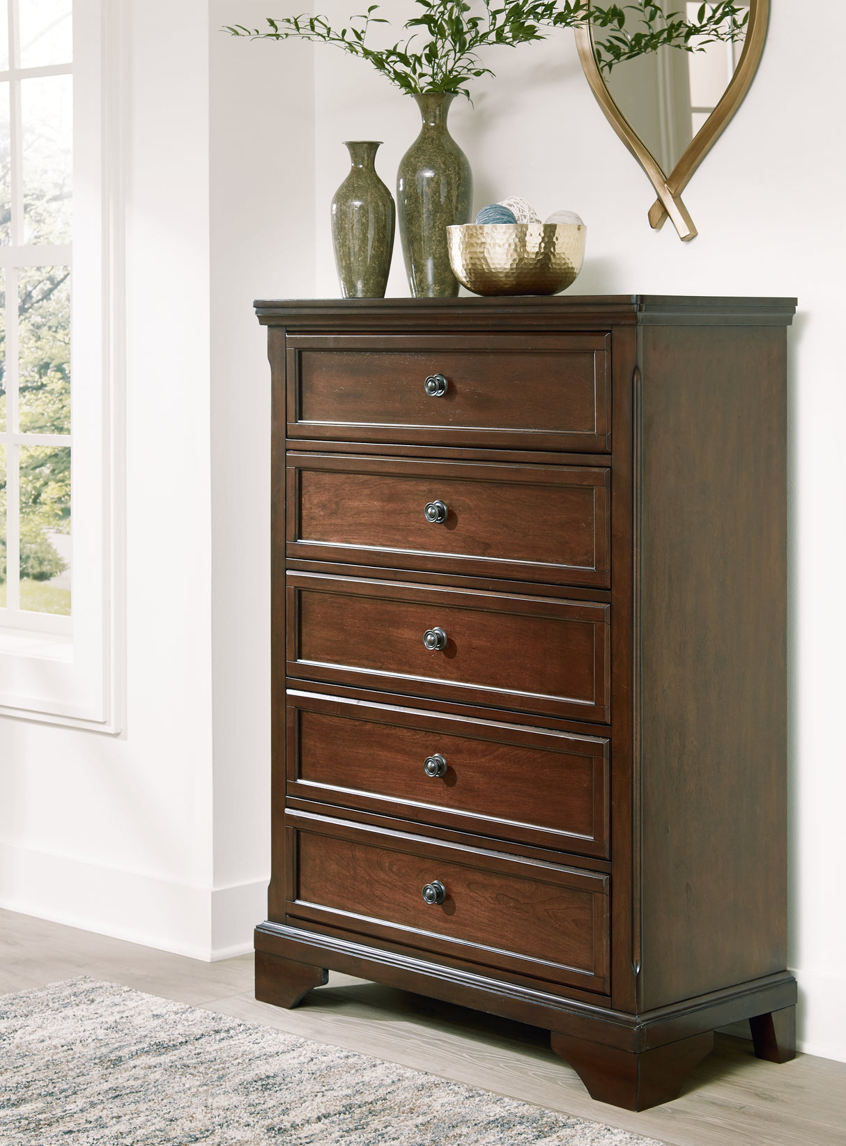 Mega Furniture - Ashley Furniture - Trellington Bedroom - Five Drawer Chest / Brown - B716-46