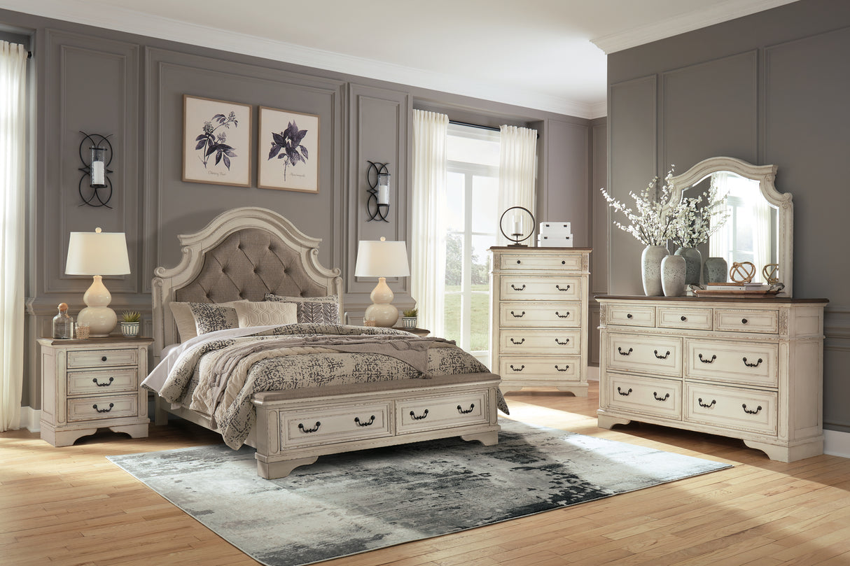 Mega Furniture - Ashley Furniture - Realyn Bedroom - Queen Upholstered Storage Bed / Two-tone - B743B18
