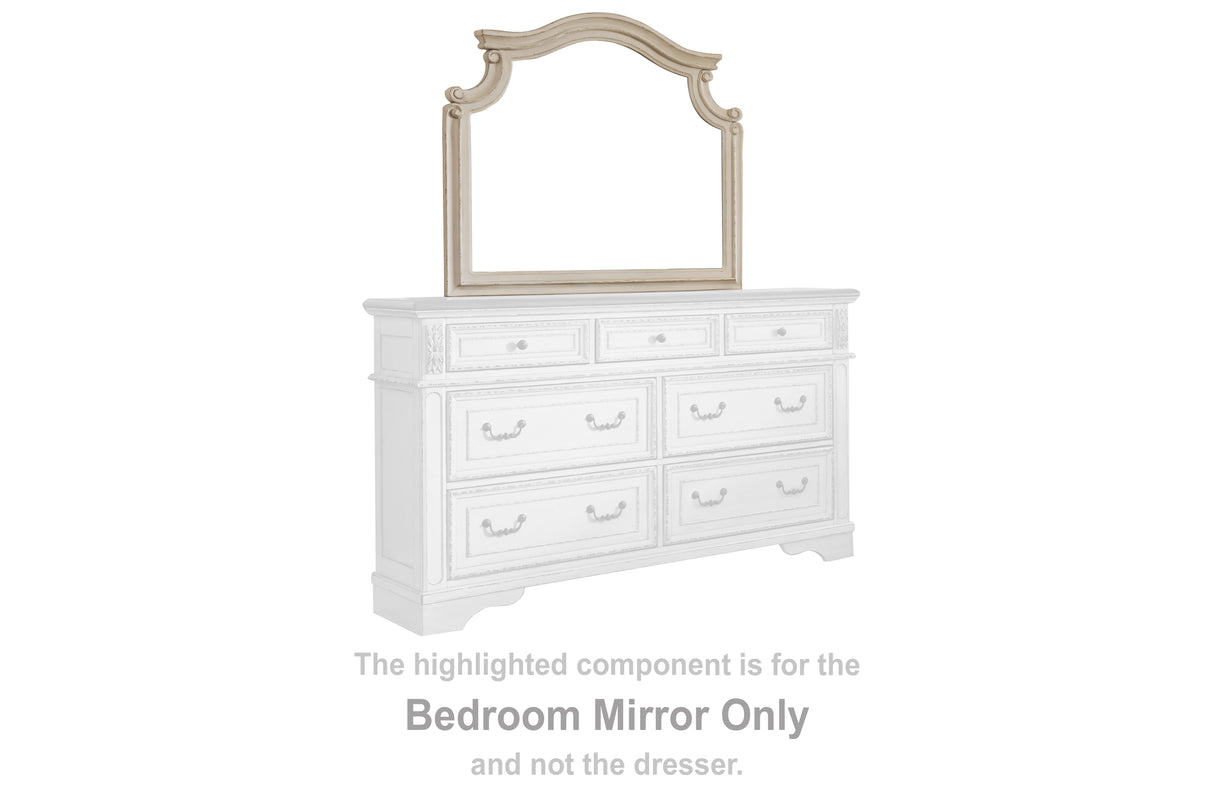 Mega Furniture - Ashley Furniture - Realyn Bedroom - Bedroom Mirror / Chipped White - B743-36
