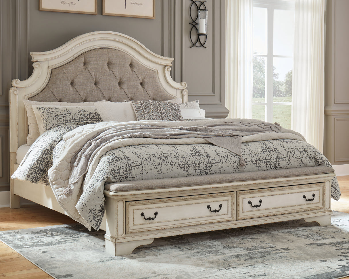 Mega Furniture - Ashley Furniture - Realyn Bedroom - King Upholstered Storage Bed / Two-tone - B743B20