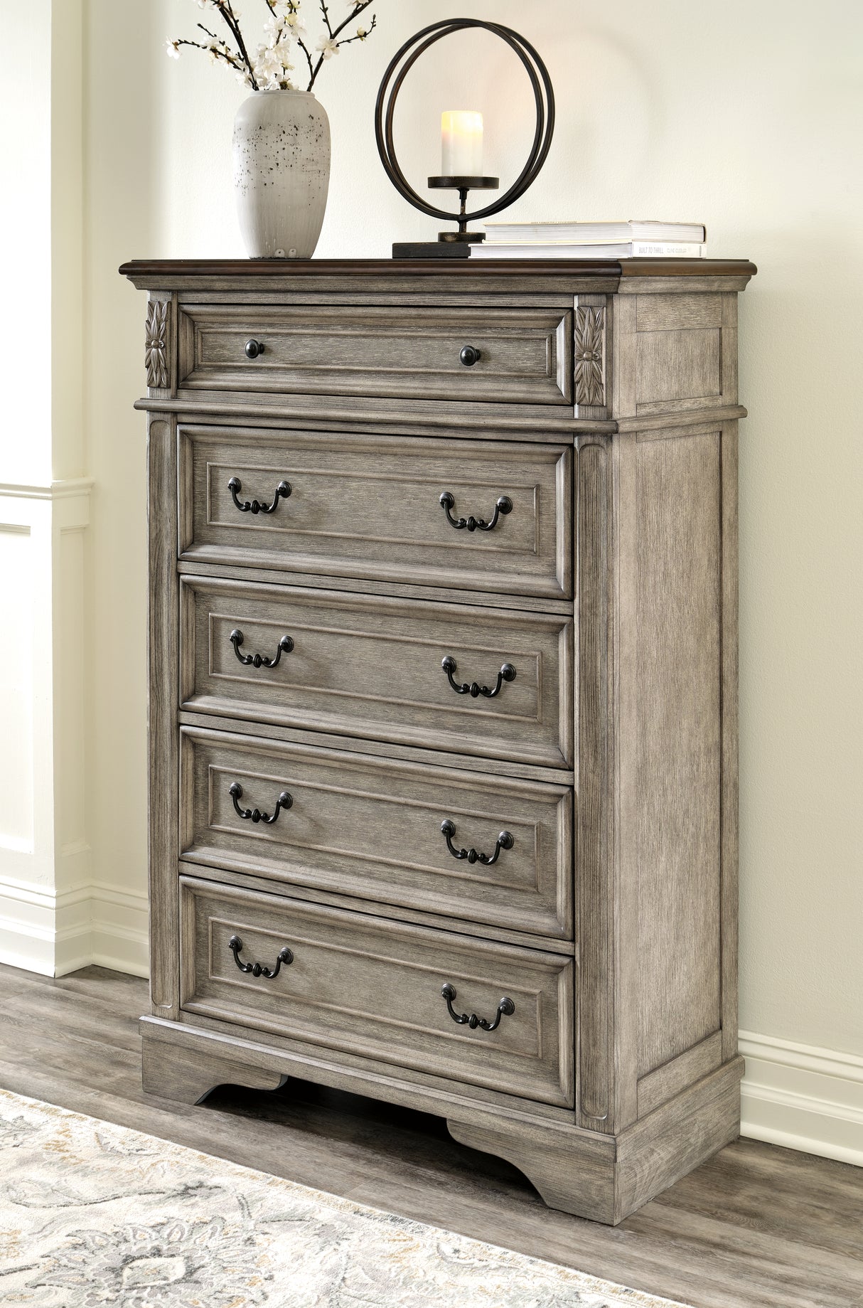 Mega Furniture - Ashley Furniture - Lodenbay Bedroom - Five Drawer Chest / Antique Gray/Brown - B751-46