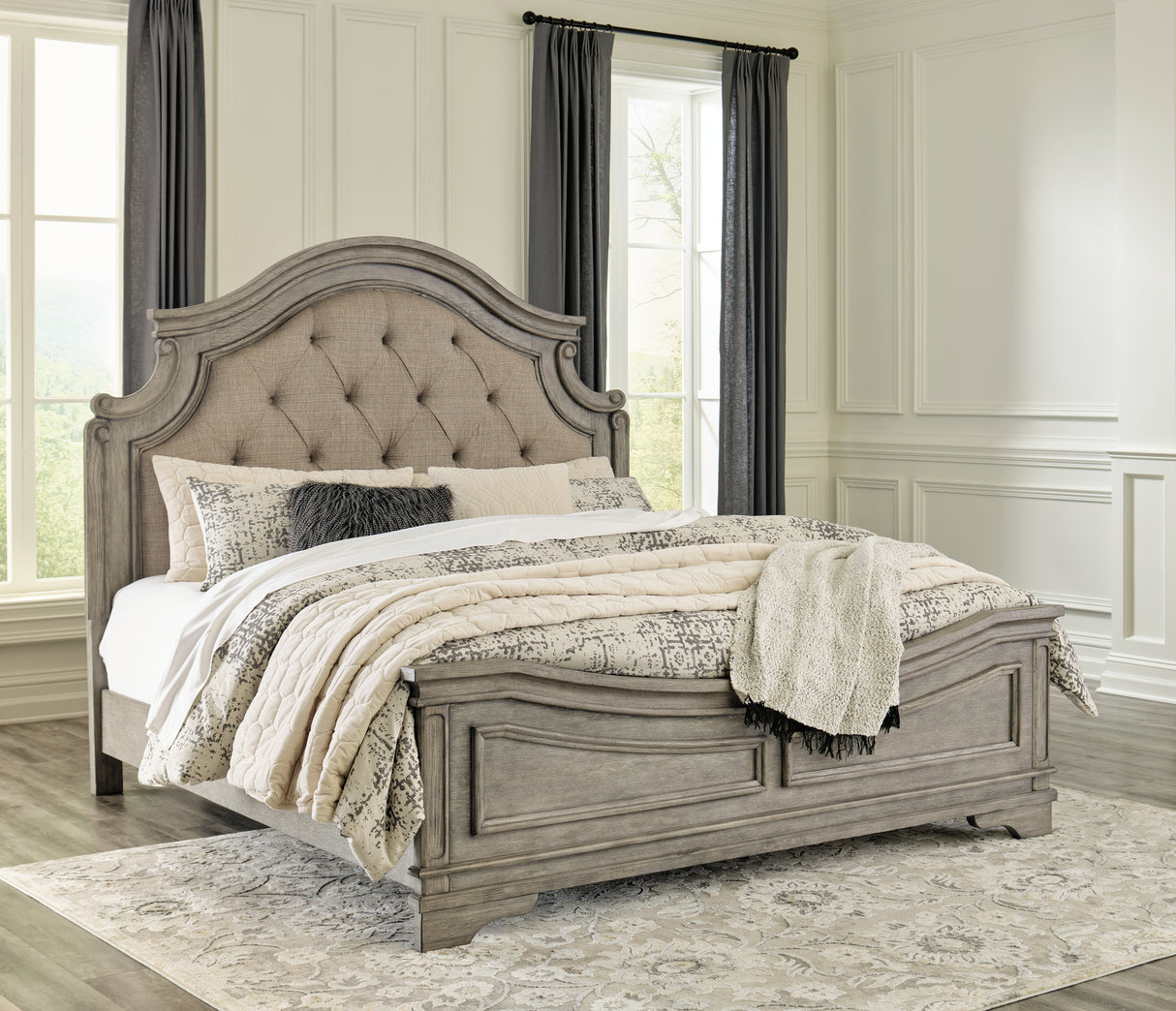 Mega Furniture - Ashley Furniture - Lodenbay Bedroom - Dresser and Mirror / Antique Gray/Brown - B751B1