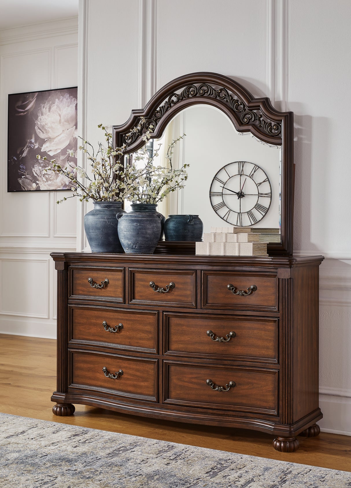 Mega Furniture - Ashley Furniture - Lavinton Bedroom - Dresser and Mirror / Brown - B764B1