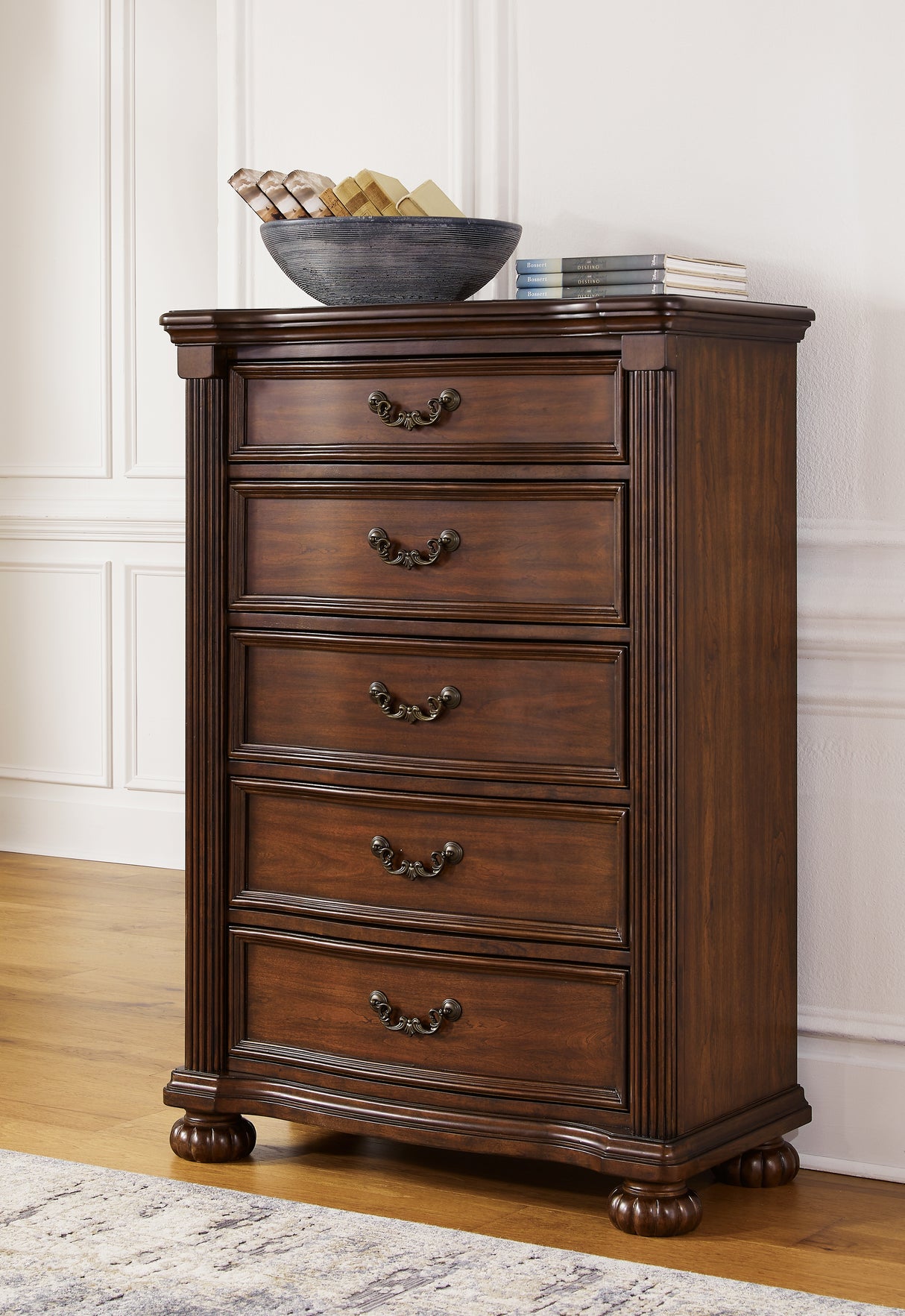 Mega Furniture - Ashley Furniture - Lavinton Bedroom - Five Drawer Chest / Brown - B764-46