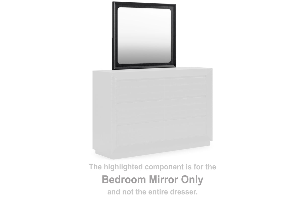 Mega Furniture - Ashley Furniture - Londer Bedroom - Bedroom Mirror / Black - B768-36
