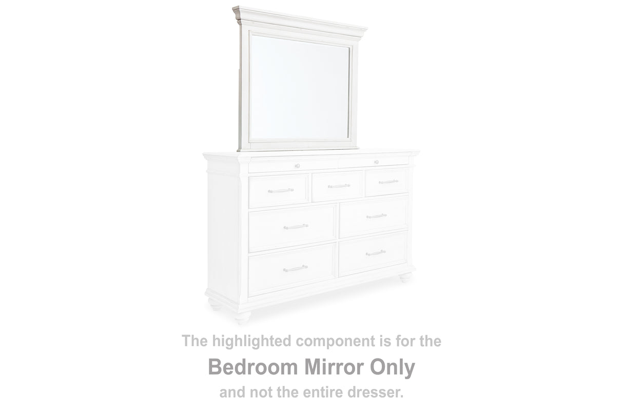 Mega Furniture - Ashley Furniture - Kanwyn Bedroom - Bedroom Mirror / Whitewash - B777-36