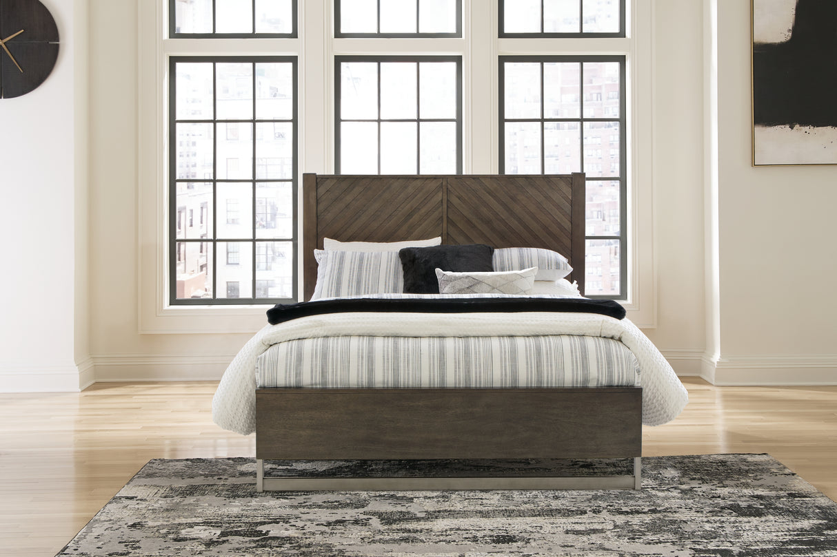 Mega Furniture - Ashley Furniture - Arkenton Bedroom - Queen Panel Bed / Grayish Brown - B786B2