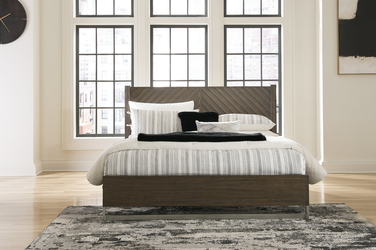 Mega Furniture - Ashley Furniture - Arkenton Bedroom - King Panel Bed / Grayish Brown - B786B4