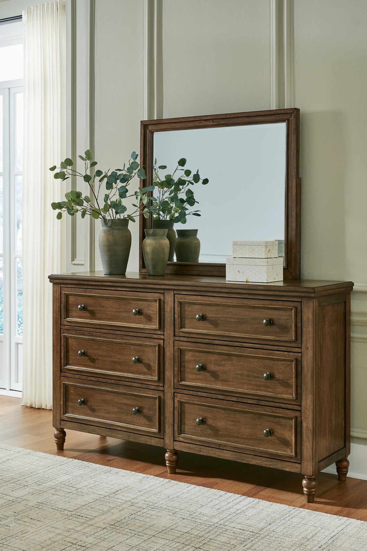 Mega Furniture - Ashley Furniture - Sturlayne Bedroom - Dresser and Mirror / Brown - B787B1