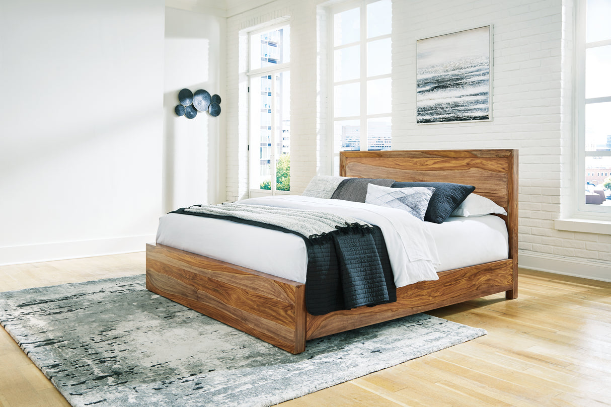 Mega Furniture - Ashley Furniture - Dressonni Bedroom - California King Panel Bed / Brown - B790B5