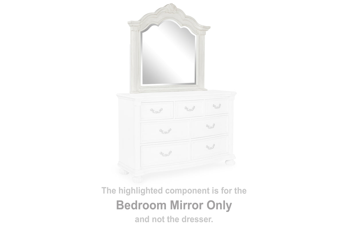 Mega Furniture - Ashley Furniture - Montelaine Bedroom - Bedroom Mirror / Antique White - B795-36
