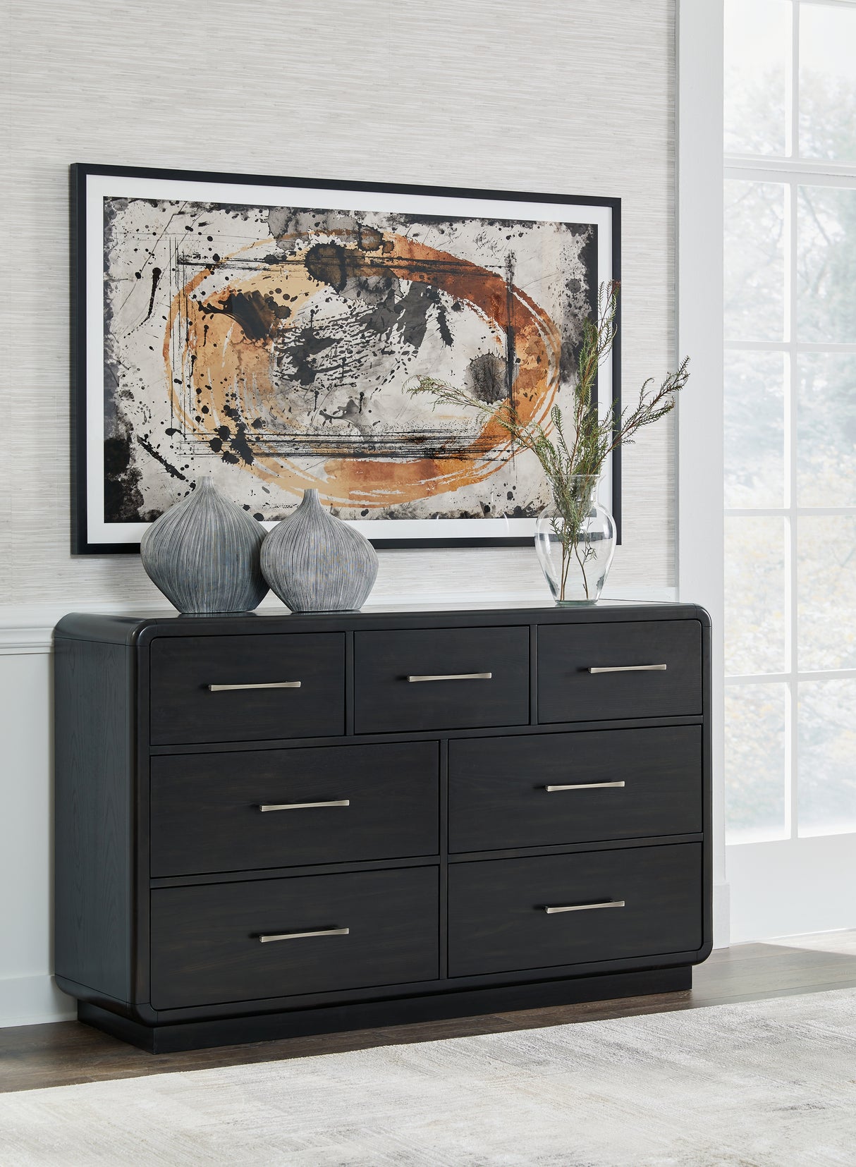 Mega Furniture - Ashley Furniture - Rowanbeck Bedroom - Dresser / Black - B821-31