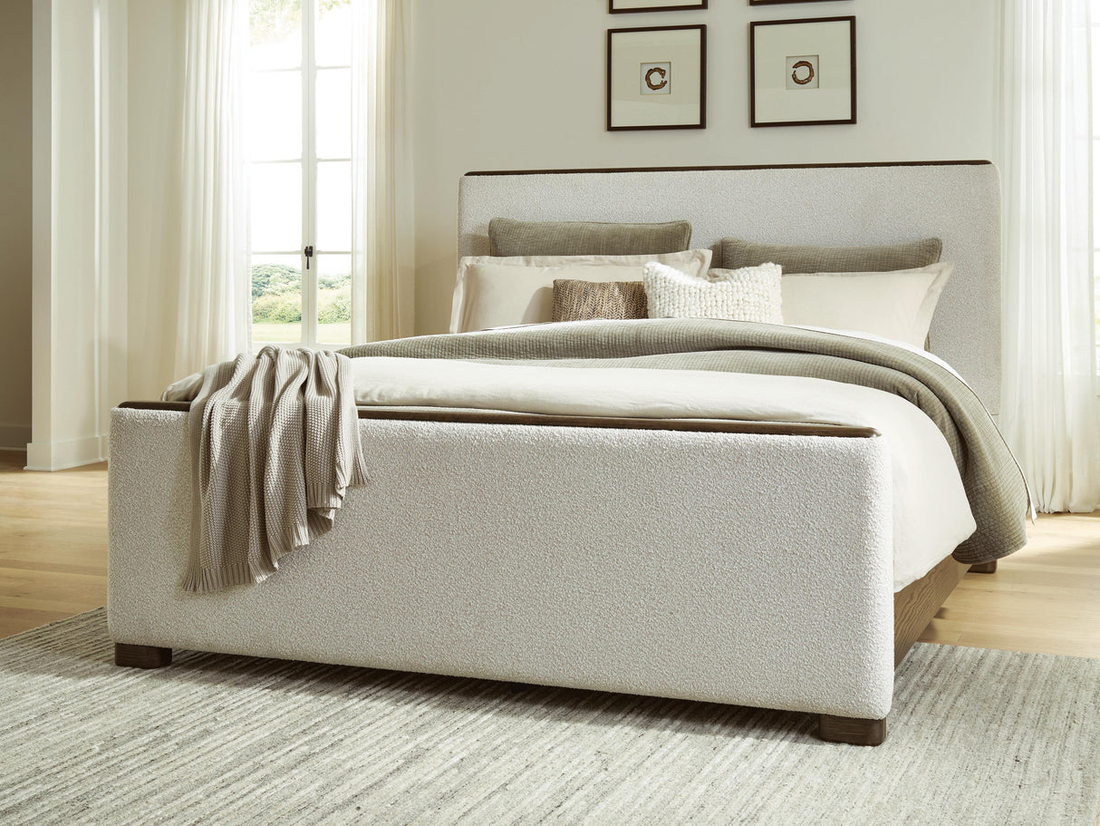 Mega Furniture - Ashley Furniture - Radkin Bedroom - King Upholstered Panel Bed / Burnished Brown - PCB843B4
