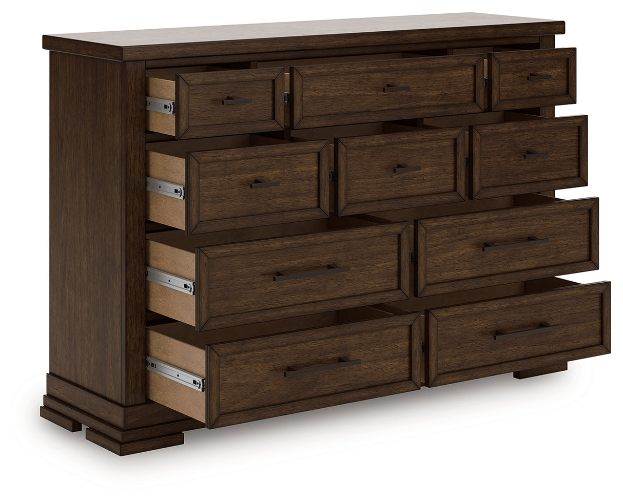 Mega Furniture - Ashley Furniture - Taffenbrook Bedroom - Dresser / Medium Brown - B849-31