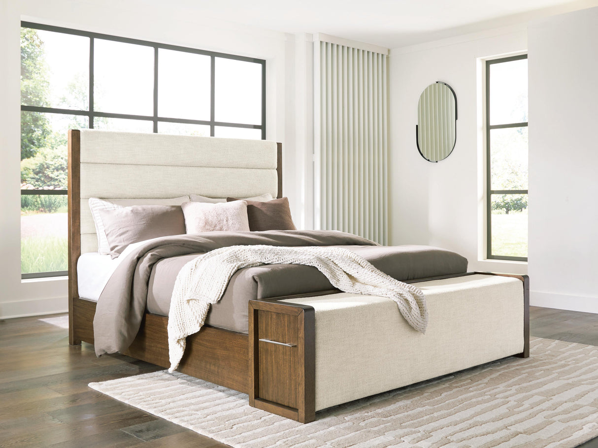 Mega Furniture - Ashley Furniture - Marxmore Bedroom - Queen Upholstered Storage Bed / Brown - B863B2