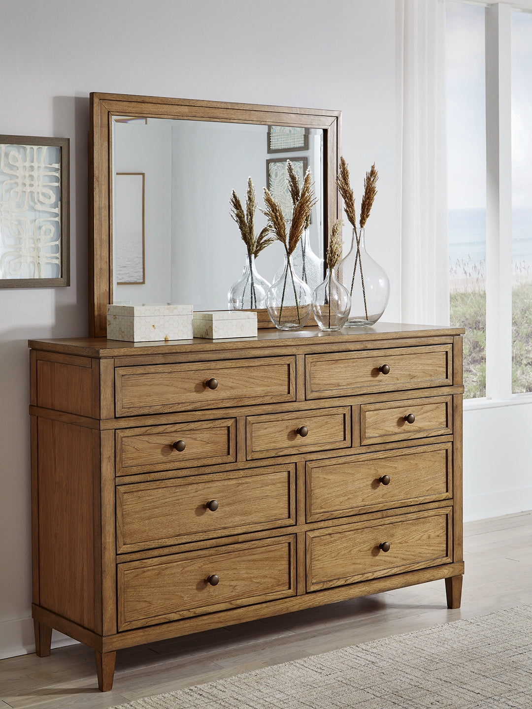 Mega Furniture - Ashley Furniture - Sharlance Bedroom - Dresser and Mirror / Brown - B895B1