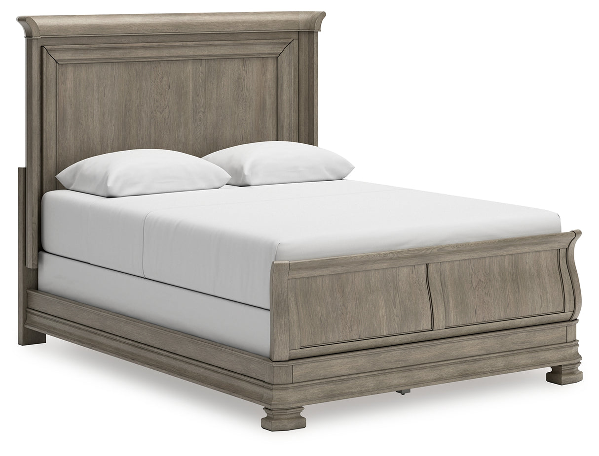 Mega Furniture - Ashley Furniture - Lexorne Bedroom - Queen Sleigh Bed / Gray - B924B2