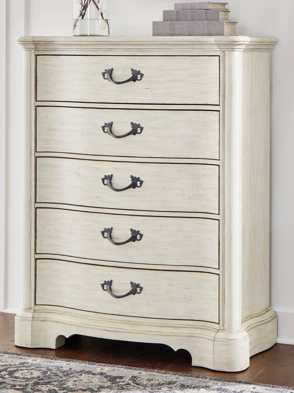 Mega Furniture - Ashley Furniture - Arlendyne Bedroom - Five Drawer Chest / Antique White - B980-46
