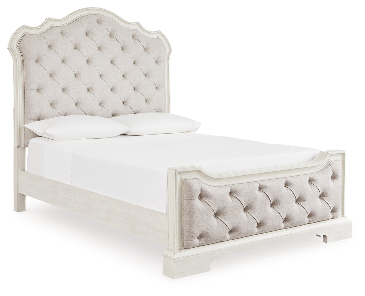 Mega Furniture - Ashley Furniture - Arlendyne Bedroom - Queen Upholstered Bed / Antique White - B980B2