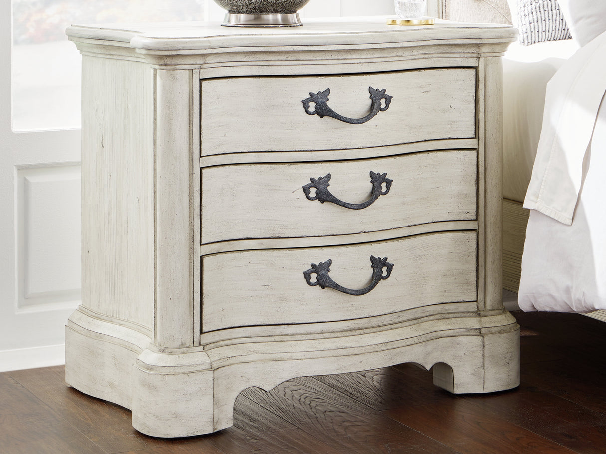 Mega Furniture - Ashley Furniture - Arlendyne Bedroom - Three Drawer Night Stand / Antique White - B980-93