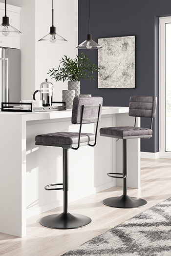 Mega Furniture - Ashley Furniture - Strumford Dining Room - Bar Height Bar Stool (Set of 2) / Gray/Black - D119-630X2