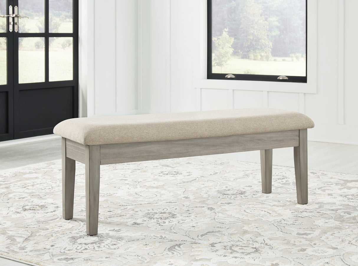 Mega Furniture - Ashley Furniture - Parellen Dining Room - Upholstered Storage Bench / Beige/Gray - D291-00