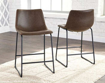Mega Furniture - Ashley Furniture - Centiar Dining Room - Counter Height Bar Stool (Set of 2) / Brown - D372-124X2