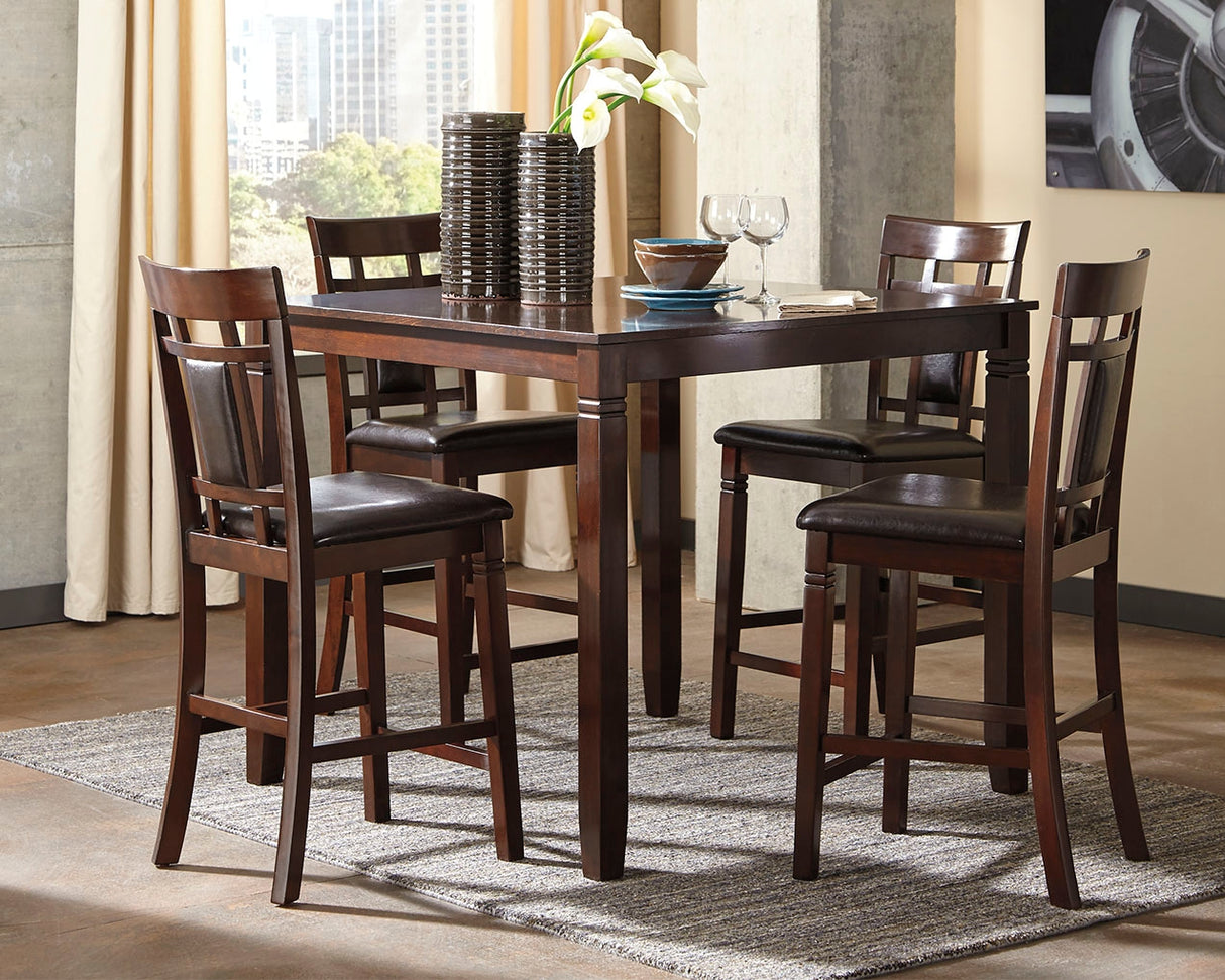 Mega Furniture - Ashley Furniture - Bennox Dining Room - DRM Counter Table Set (5/CN) / Brown - D384-223