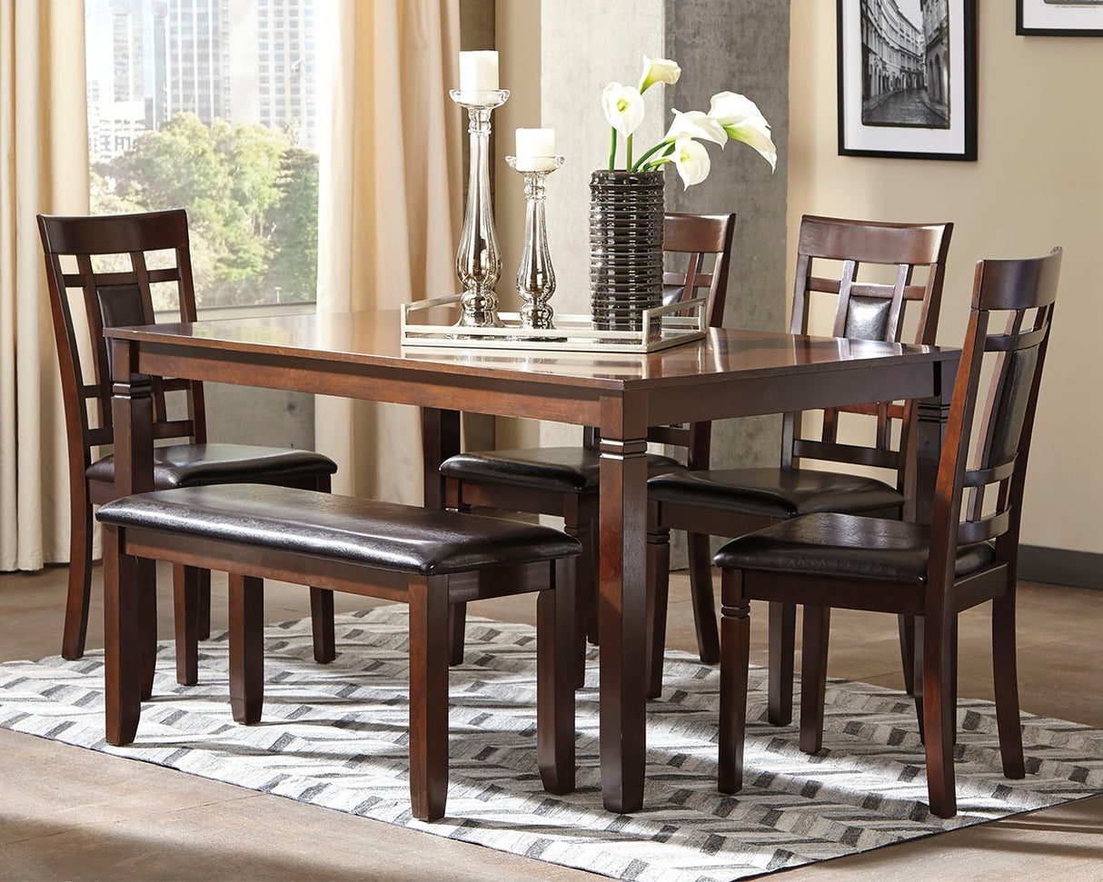 Mega Furniture - Ashley Furniture - Bennox Dining Room - Dining Room Table Set (6/CN) / Brown - D384-325