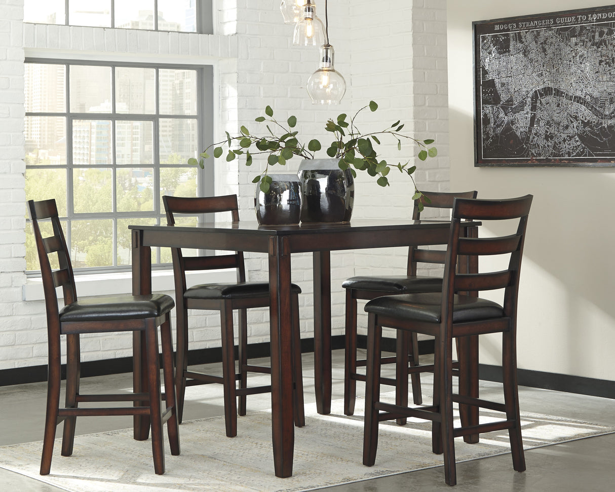 Mega Furniture - Ashley Furniture - Coviar Dining Room - Dining Room Table Set (6/CN) / Brown - D385-325