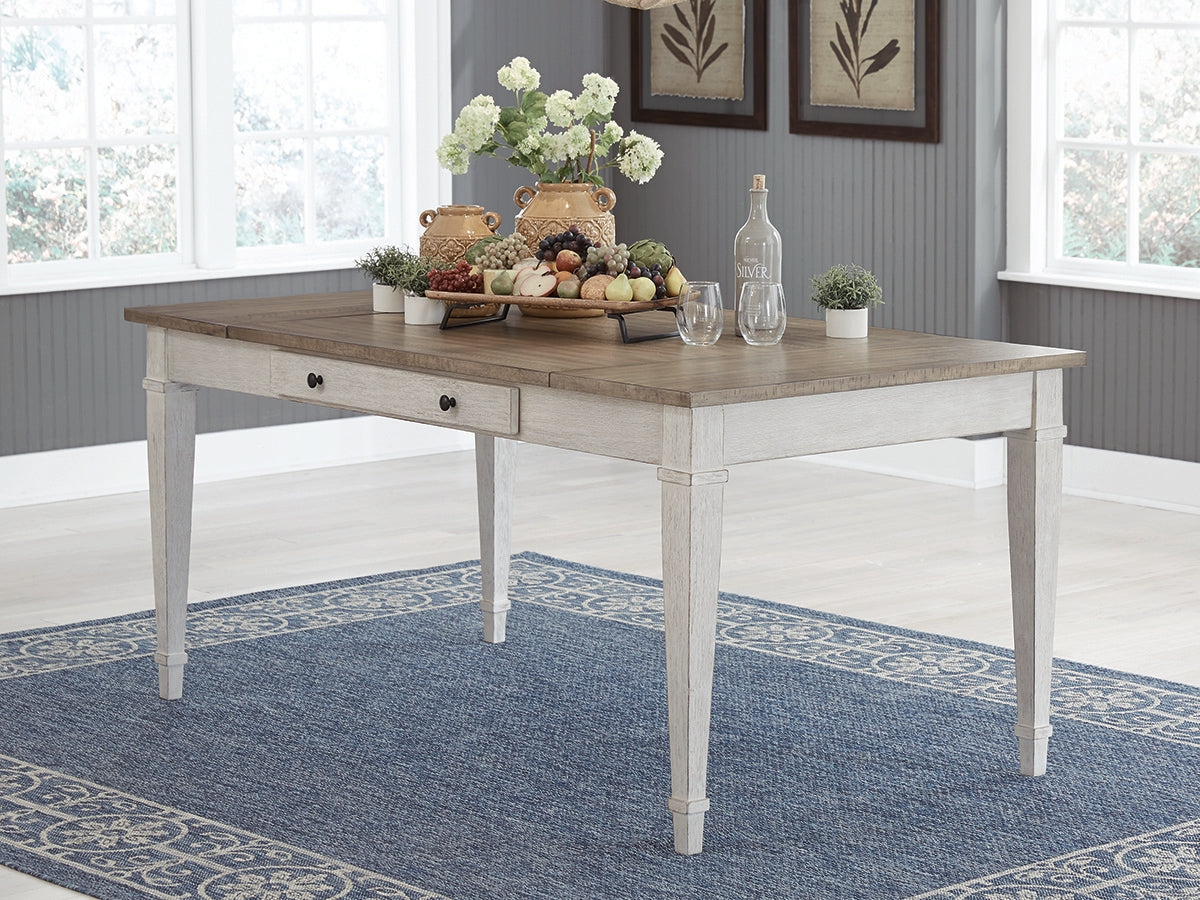 Mega Furniture - Ashley Furniture - Skempton Dining Room - RECT DRM Table w/Storage / White/Light Brown - D394-25