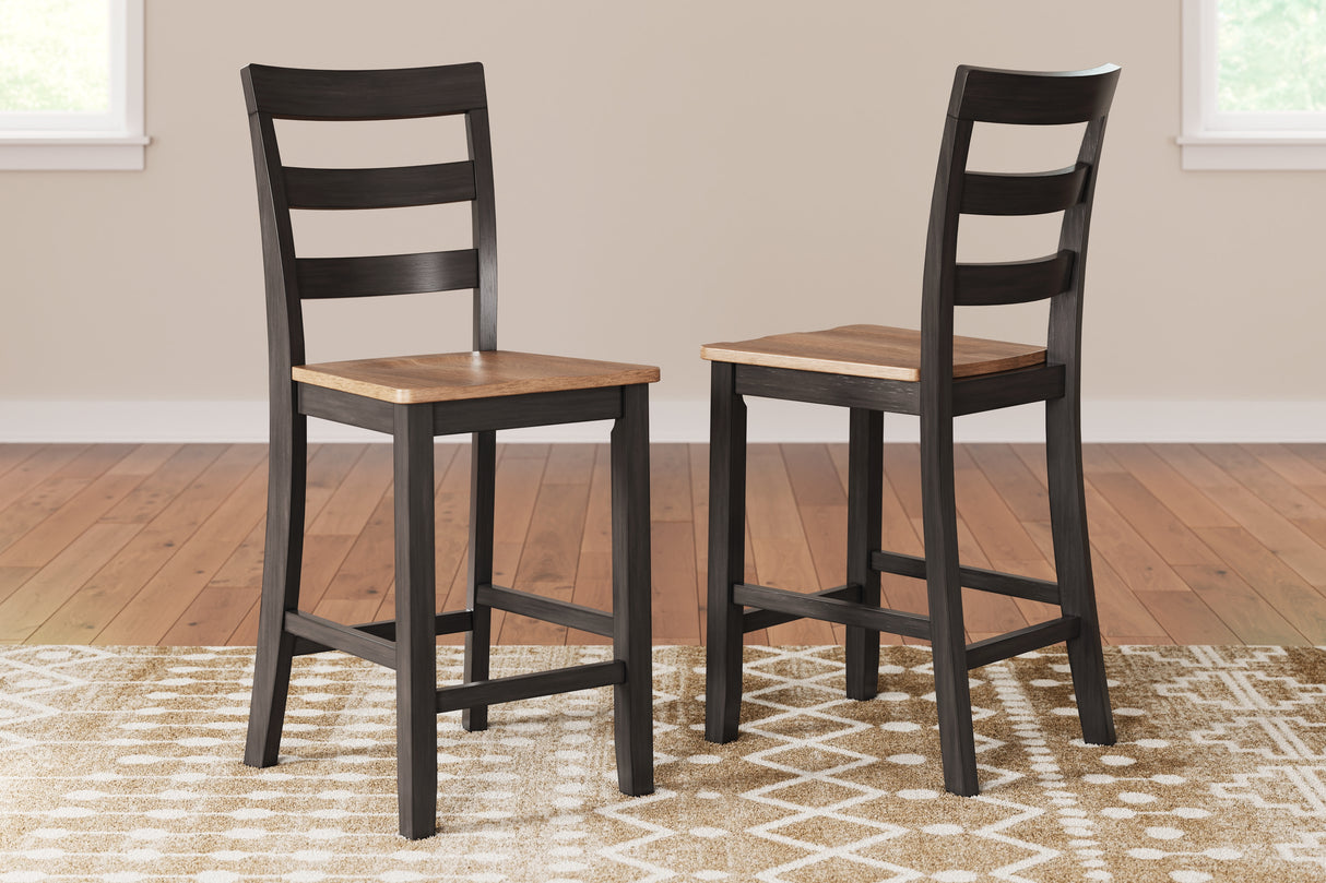 Mega Furniture - Ashley Furniture - Gesthaven Dining Room - Counter Height Barstool (Set of 2) / Natural/Brown - D396-124X2