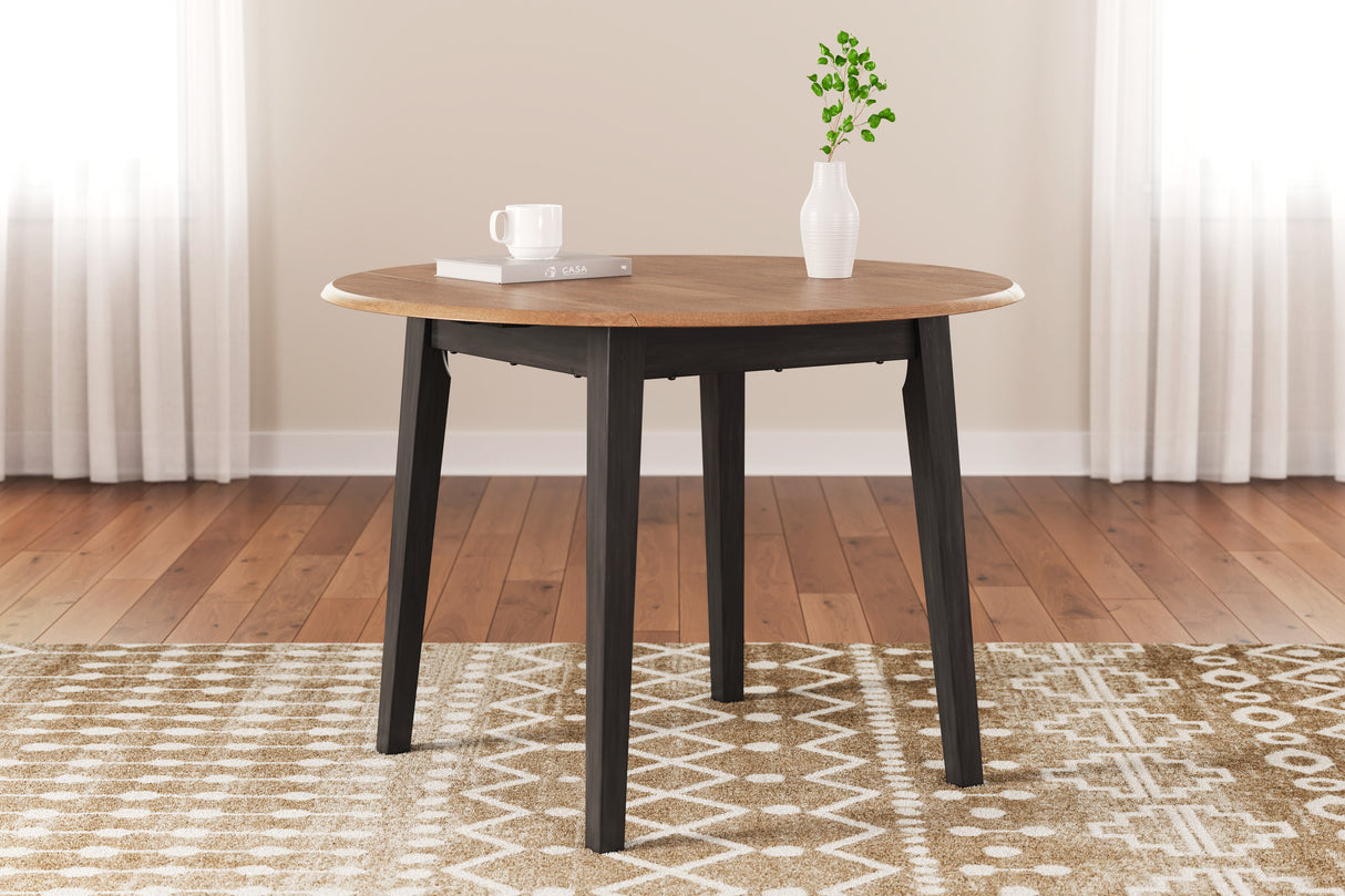 Mega Furniture - Ashley Furniture - Gesthaven Dining Room - Round DRM Drop Leaf Table / Natural/Brown - D396-15