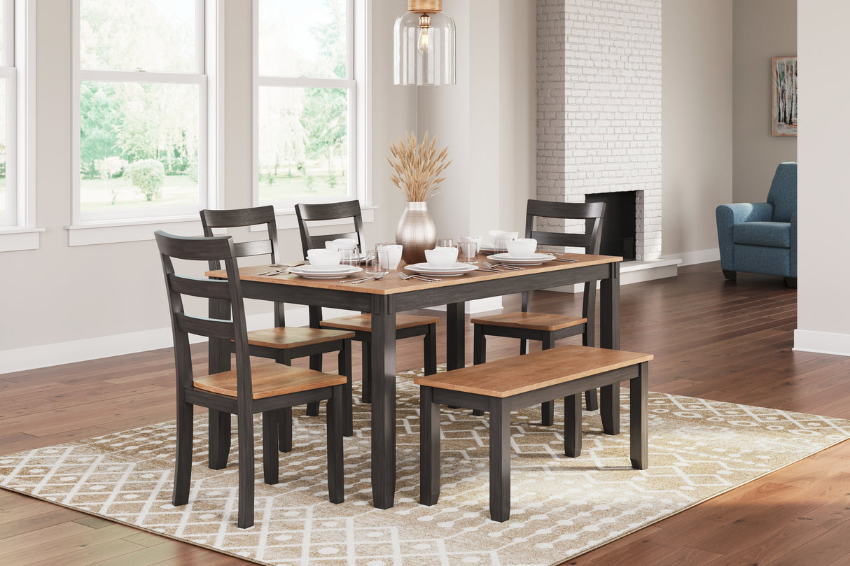 Mega Furniture - Ashley Furniture - Gesthaven Dining Room - Dining Room Table Set (6/CN) / Natural/Brown - D396-325