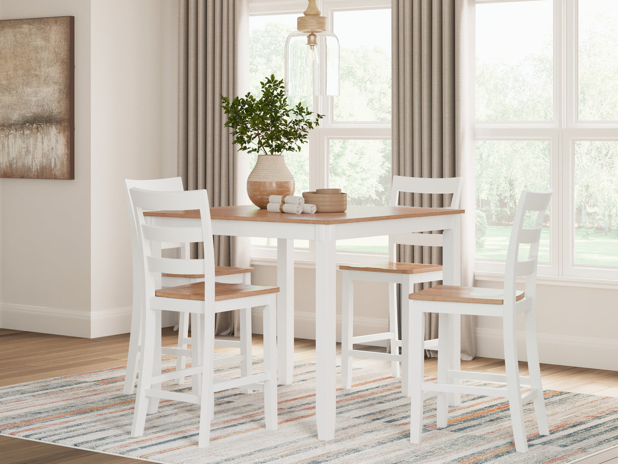 Mega Furniture - Ashley Furniture - Gesthaven Dining Room - DRM Counter Table Set (5/CN) / Natural/White - D398-223