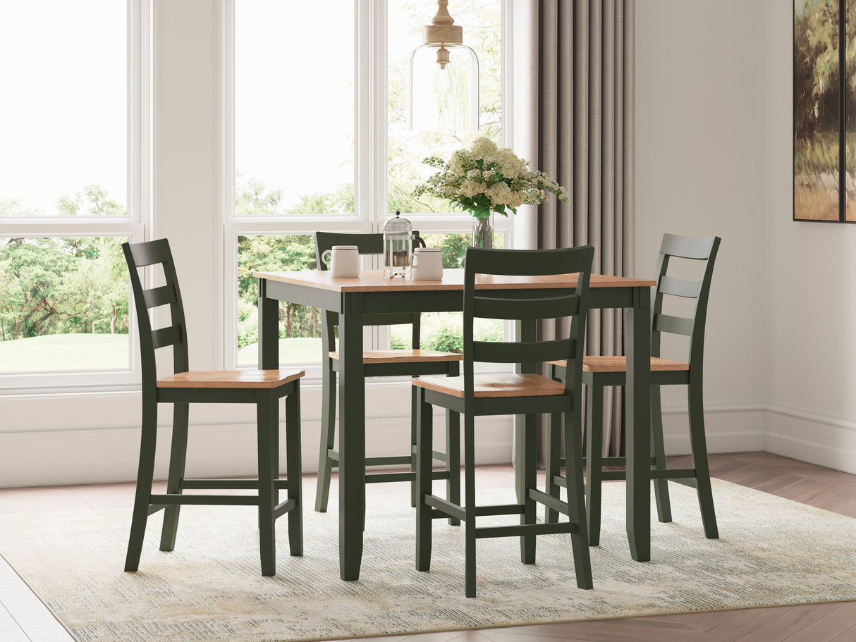 Mega Furniture - Ashley Furniture - Gesthaven Dining Room - DRM Counter Table Set (5/CN) / Natural/Green - D401-223