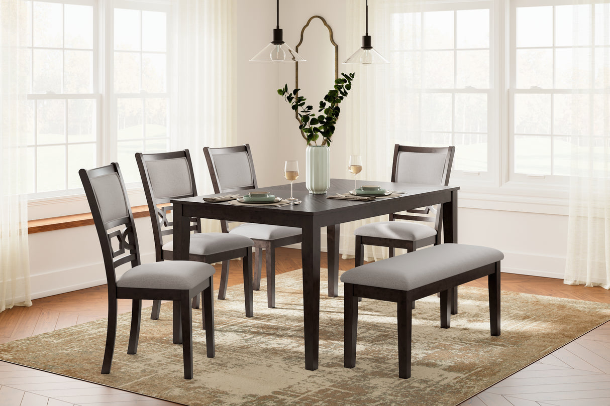 Mega Furniture - Ashley Furniture - Langwest Dining Room - Dining Room Table Set (6/CN) / Brown - D422-325