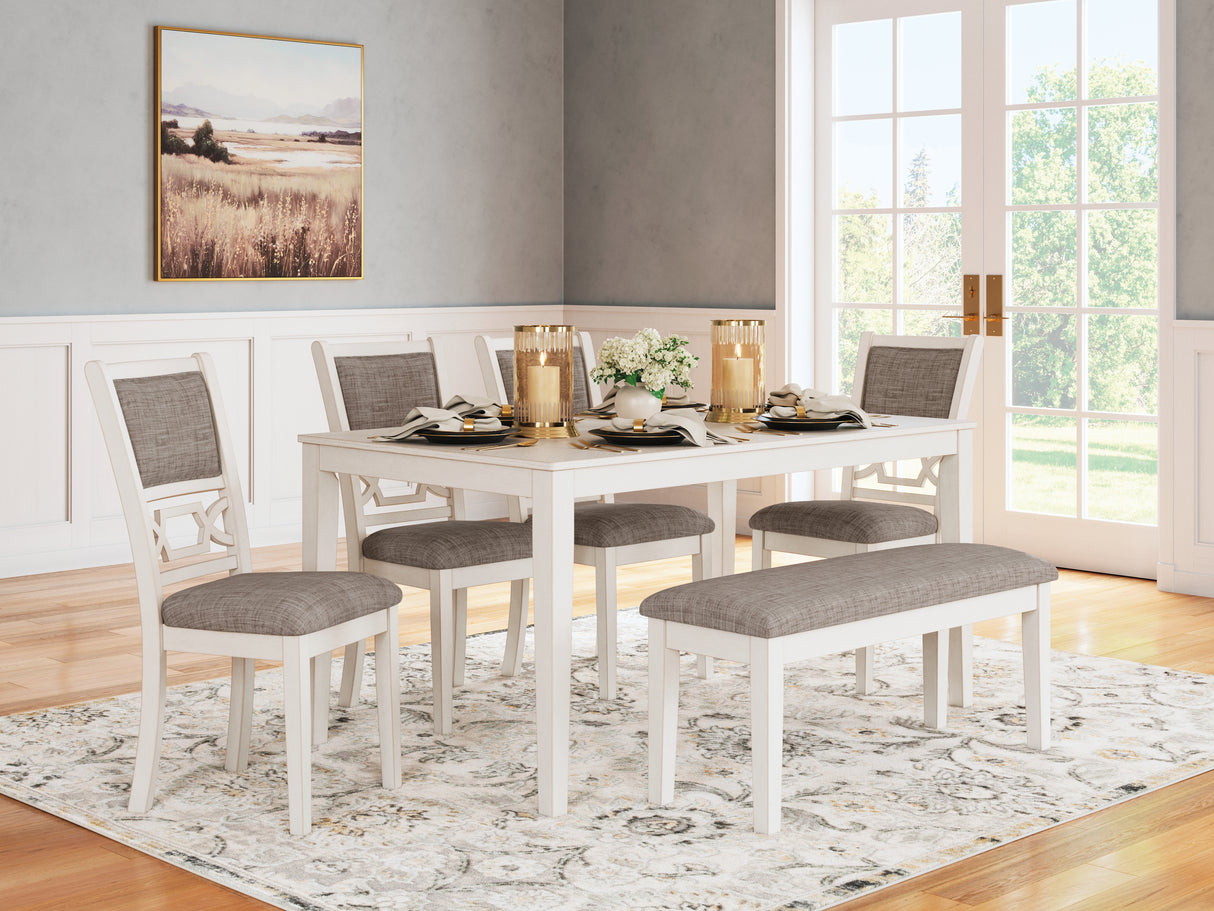 Mega Furniture - Ashley Furniture - Erinberg Dining Room - Dining Room Table Set (5/CN) / Antique White - D423-225