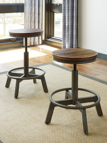 Mega Furniture - Ashley Furniture - Torjin Dining Room - Counter Height Stool (Set of 2) / Brown/Gray - D440-024X2