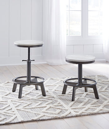 Mega Furniture - Ashley Furniture - Torjin Dining Room - Counter Height Stool (Set of 2) / Vintage White - D440-224X2