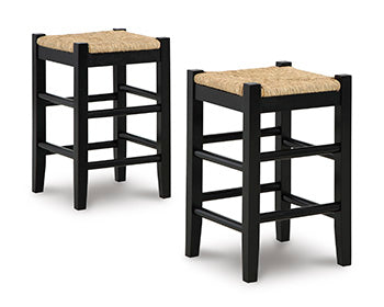 Mega Furniture - Ashley Furniture - Mirimyn Dining Room - Counter Height Bar Stool (Set of 2) / Black - D508-124X2