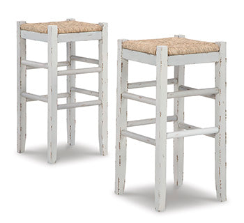 Mega Furniture - Ashley Furniture - Mirimyn Dining Room - Bar Height Bar Stool (Set of 2) / White - D508-230X2