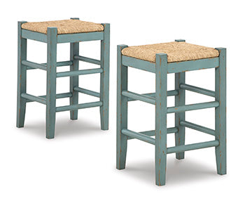 Mega Furniture - Ashley Furniture - Mirimyn Dining Room - Counter Height Bar Stool (Set of 2) / Teal - D508-324X2