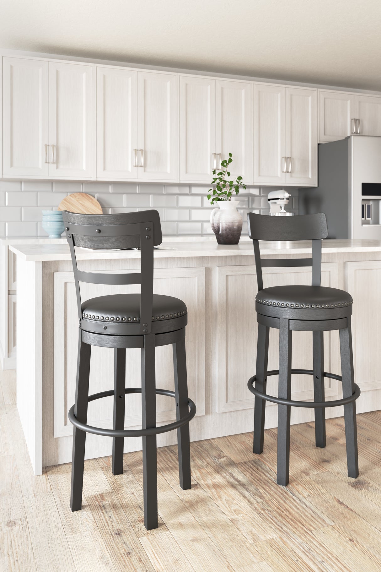 Mega Furniture - Ashley Furniture - Valebeck Dining Room - Bar Height Bar Stool (Set of 2) / Multi - D546-630X2